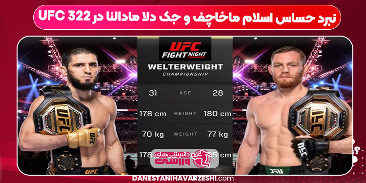 نبرد حساس اسلام ماخاچف و جک دلا مادالنا در UFC 322