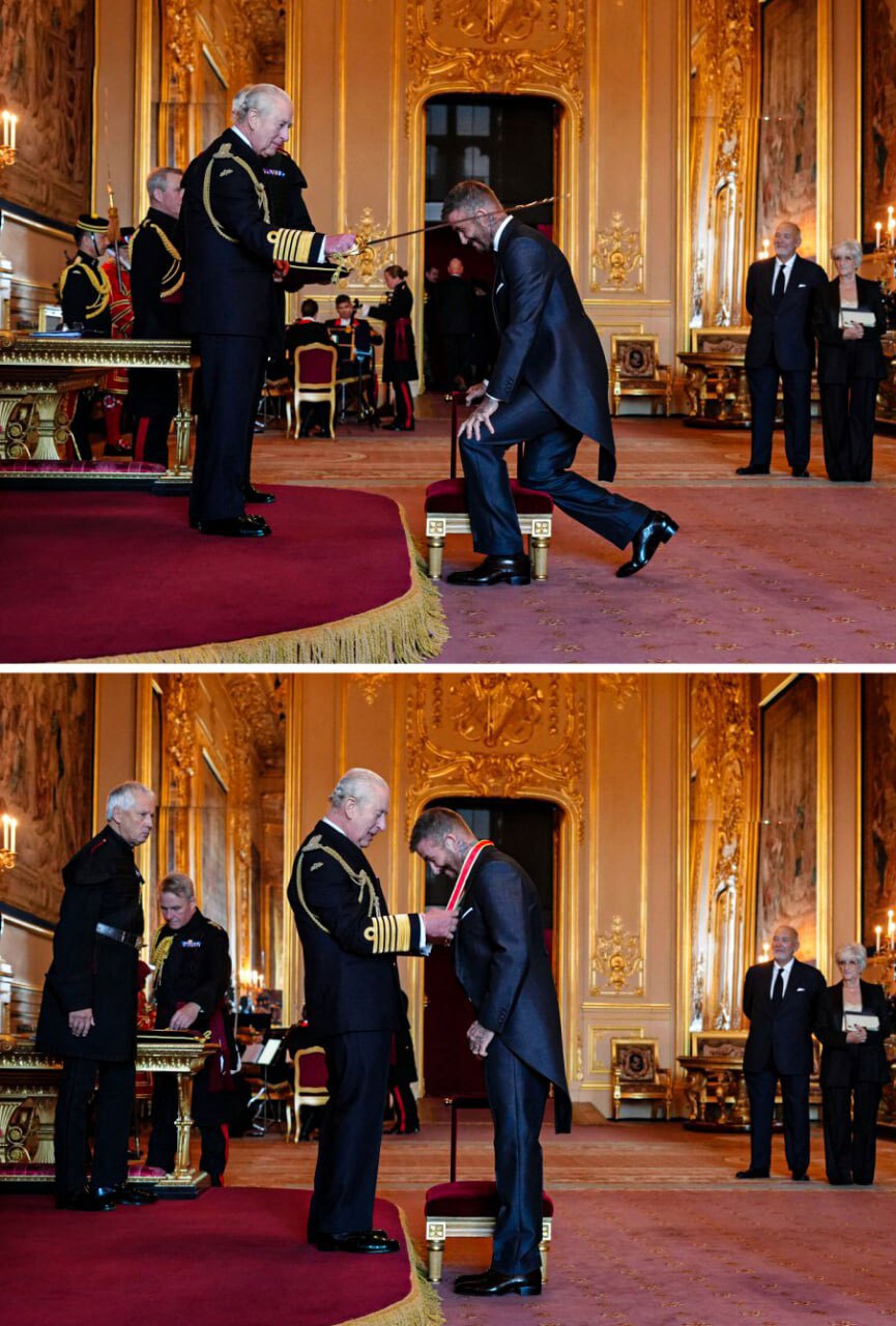 دیوید بکام و افتخار شوالیه از پادشاه چارلز دیوید بکام و افتخار شوالیه از پادشاه چارلز