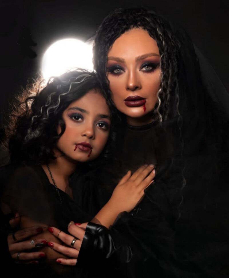 عکس یکتا ناصر و دخترش با گریم هالووینی عکس یکتا ناصر و دخترش با گریم هالووینی