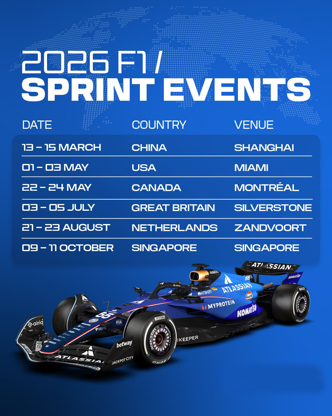 زمان‌بندی مسابقات فرمول یک